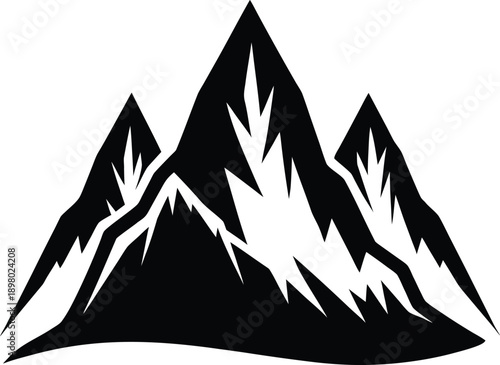 Minimalist mountain range silhouette vector graphic 1