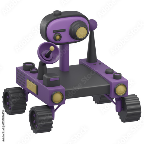 Futuristic Purple Rover with Robotic Arm for Space Exploration and Scientific Discovery