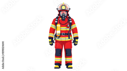 Firefighter in protective gear standing