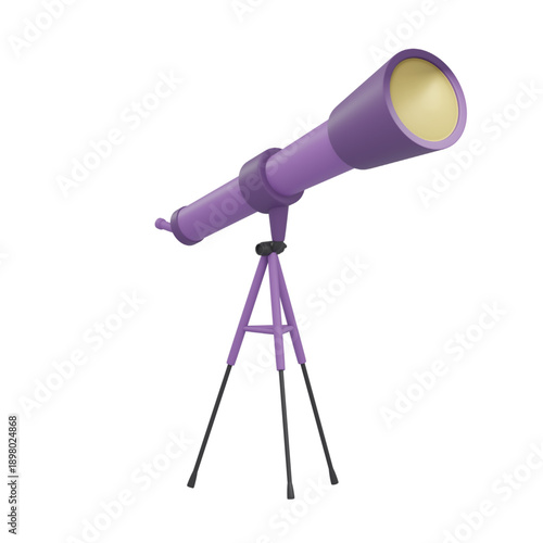 Purple telescope on a tripod, ready for astronomical exploration and stargazing adventures under the night sky