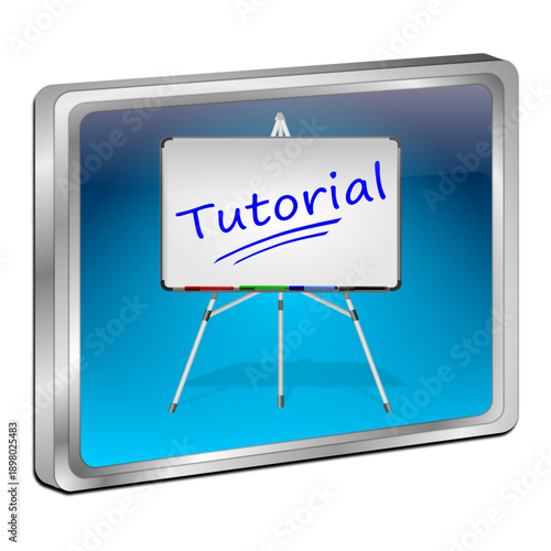 Tutorial Button - 3D illustration