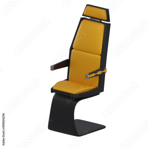 Modern Sci-Fi Style Futuristic Chair Design with Orange and Black Accents