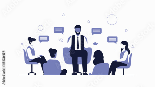 Group Therapy Session: People Discussing Ideas in a Circle