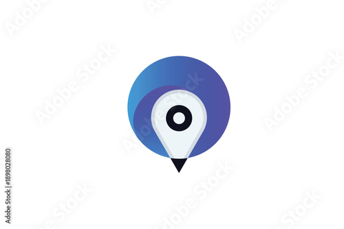 Map location pin icon with modern gradient circle design