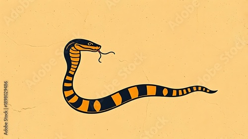 uraeus. Stylized Egyptian uraeus cobra painted on textured sandstone. event programs, museum guides, designed for cultural heritage projects and event programs, elevates cultural identity.