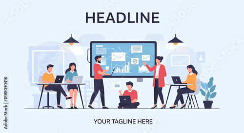 A minimalist illustration evokes concentration and productivity, ideal for business presentations or motivational content.