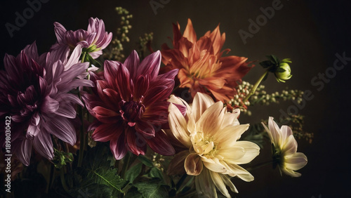 Wallpaper Mural Bouquet of flowers on dark background, floral composition and art photography Torontodigital.ca