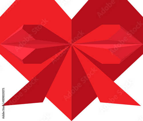 Origami, paper cut heart icon