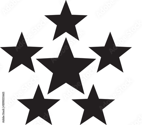 Five stars for concept design. Premium quality. 5 star rating. Vector symbol.