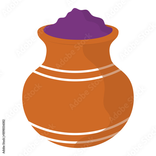 Holi Purple Powder Pot