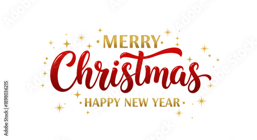 Merry Christmas banner with script word Christmas
