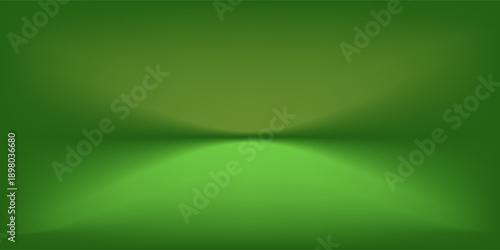 Abstract gradient podium background. Empty green 3D studio background. Clean scene for product presentation mockup template. eps 10
