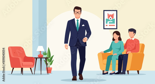 Professional consultation in a modern living room