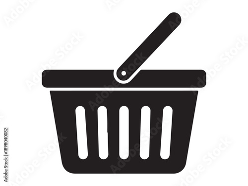 Shopping basket icon with handle on top for ecommerce and retail concepts  symbol for online shopping carts and store purchases