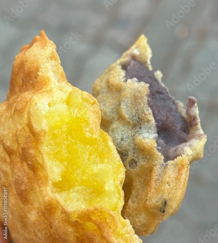 Bungeoppang, bungeo-ppang (Korean Fish Shaped Pastry), popular snack, cookies, sweet in winter streets of Korea. Bungeoppang Korean traditional national food, dish, cuisine. Japanese taiyaki