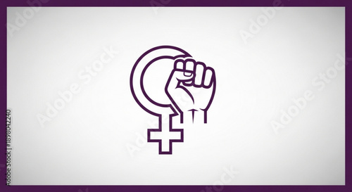 Fist in female symbol for empowerment and equality concept
