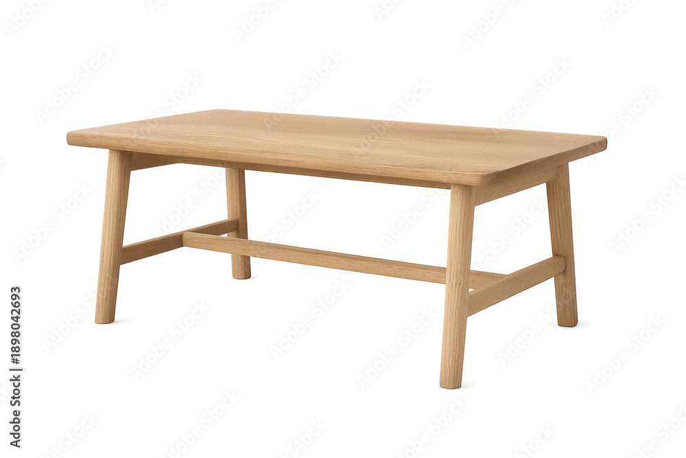 Fototapeta premium Modern wooden coffee table on transparent background