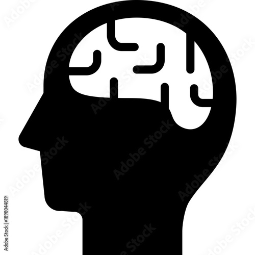 human head with brain 