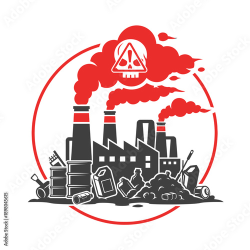 Industrial Pollution Factory Waste Hazardous Emissions.