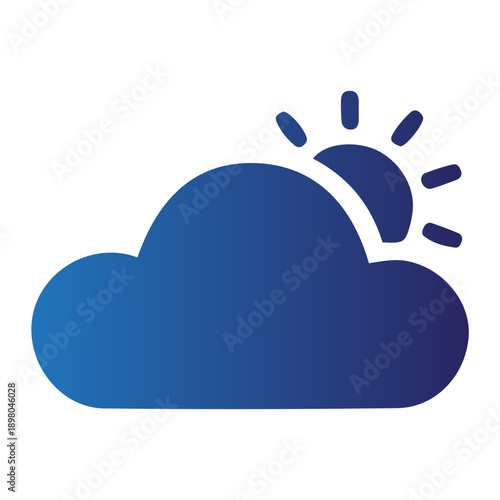 Sun behind a cloud icon, representing partly cloudy weather conditions and sunshine peeking through
