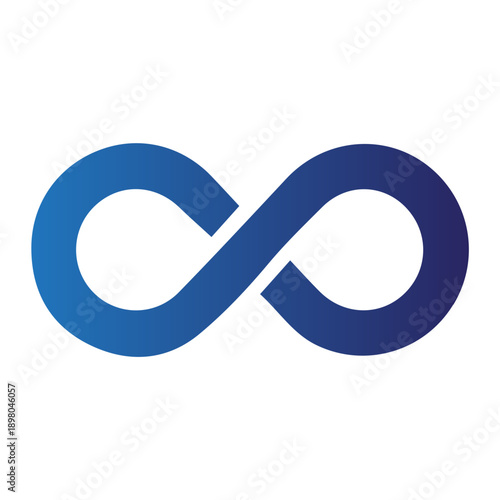 Symbol of Infinity An Endless Loop Representing Eternity, Continuity, and Limitless Possibilities in a Blue Gradient Design