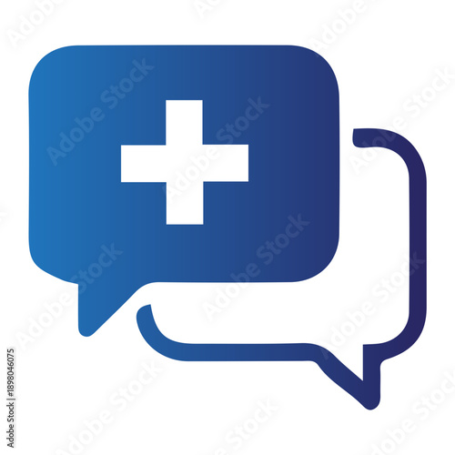 Medical Health Chat Bubble Icon - Healthcare Communication and Consultation Symbol