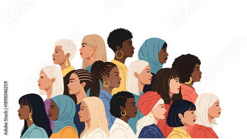 Multicultural Females Group Portrait Women of All Ethnicities Together 