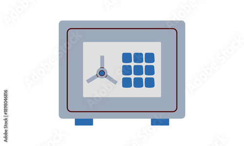 Illustration safe . Storage for your deposit and personal treasure, protection of savings. Isolated graphic icon safe in vector flat style