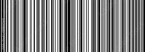 Barcode strips in black and white create an abstract linear vector background with thin and thick lines. This design is ideal for modern geometric backgrounds and barcode strip-based projects.