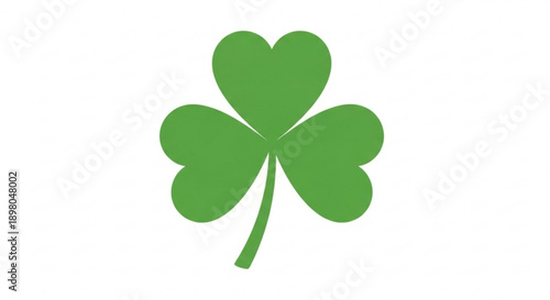 Green four leaf clover on white background symbolizing good luck and fortune