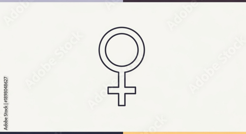 Female symbol icon venus sign female gender symbol black line art on white background