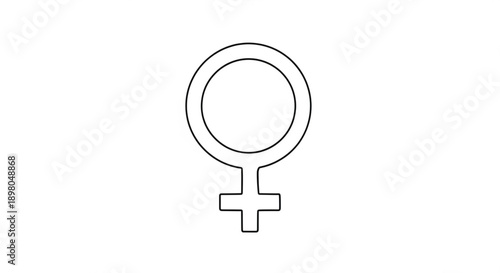 Female symbol line art illustration on white background