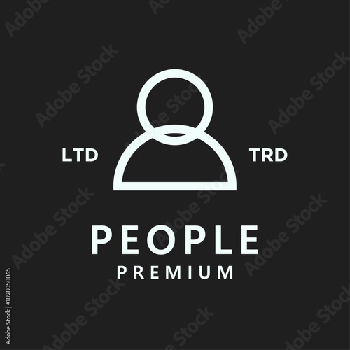 Minimalist People Icon Logo Design for User Profile and Premium Branding