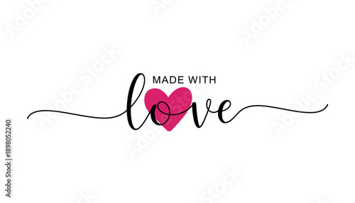 A graphic design featuring the word love with a heart made with love