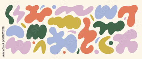 Vibrant abstract shapes dance across a soft cream background in kfkd 127 ai