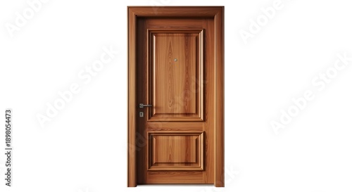 Wallpaper Mural Elegant Luxury Wooden Entrance Door with Refined Panel Detailing Isolated on White Torontodigital.ca