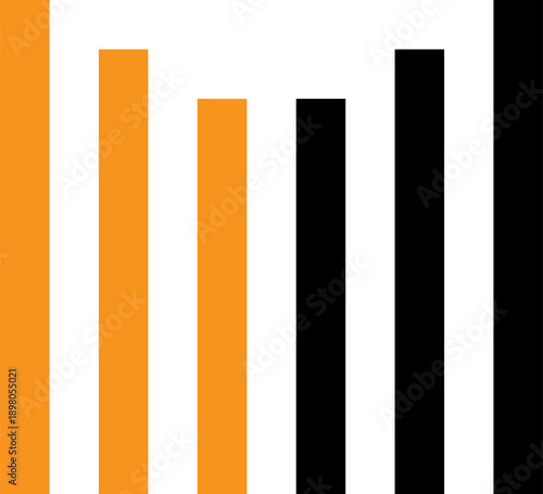 Minimal Abstract Orange Vertical Bars on Black Background