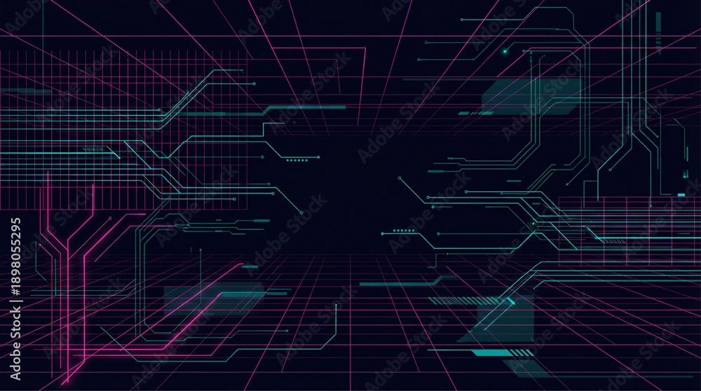Fototapeta premium Cyberpunk Abstract Futuristic Technology Vector Background