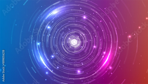 Abstract technology future visualization. Innovation digital circle of particles. Graphic concept for your design