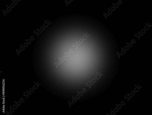 Abstract Radial Gradient Background with Soft Glowing White Light Center on Black Backdrop.