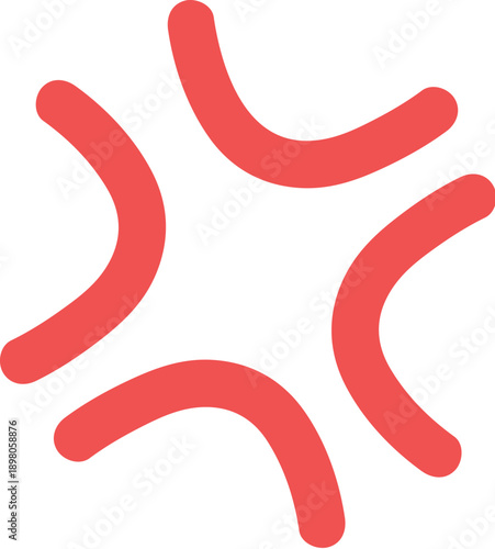 ななめを向いた手書きの怒りマークのベクターイラスト絵文字素材