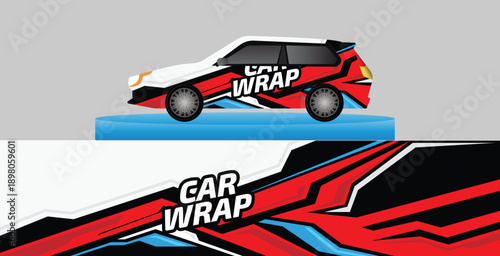  car decal wrap template, abstract car wrap design, racing car livery vector, stripe car 
