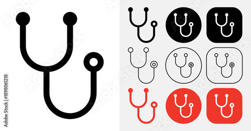 Collection of Simple Stethoscope Icon