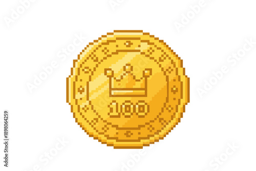 A gold coin. pixel art. 一枚の金貨. ピクセルアート