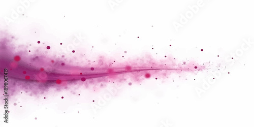 Pink water drops and paint splashes on a black background