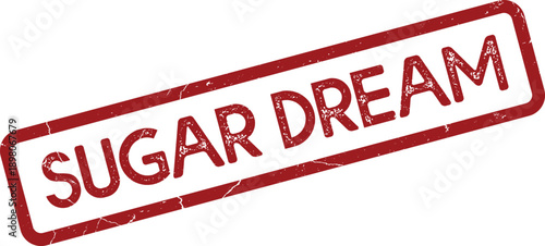 Sugar Dream distressed rectangular rubber stamp conveying delightful wishes and whimsical fantasy