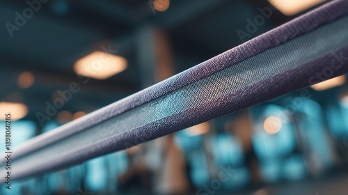taut. Elastic exercise band stretched taut during workout, textured rubber material. event key visuals, club posters, designed for sports event promotions and stadium branding, boosts motivation.