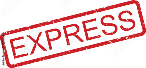 A clear red rubber stamp with the word EXPRESS indicates fast or urgent delivery service