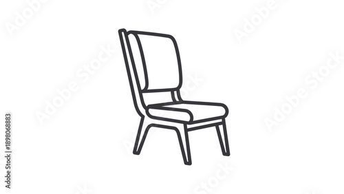 Minimalist chair illustration isolated on white background copy space for design