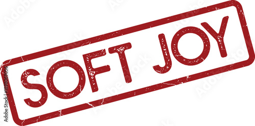 Soft Joy authentic red grunge stamp expressing happiness and positive feelings